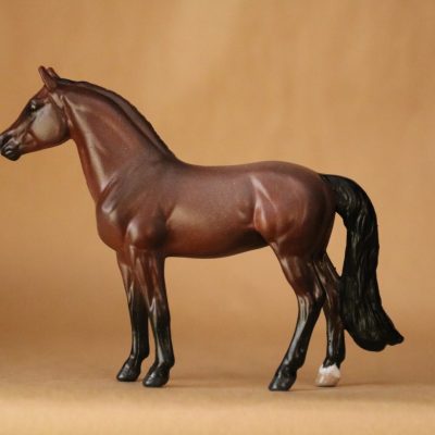 Custom Bay Roan Standing Warmblood Stablemate by Bits and Breyers Studio