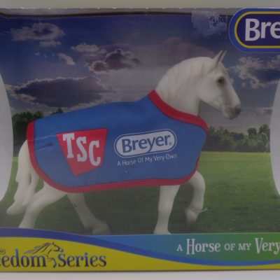 Retired Breyer TSC exclusive Grey/white Drafter NIB Model Horse & TSC Blanket