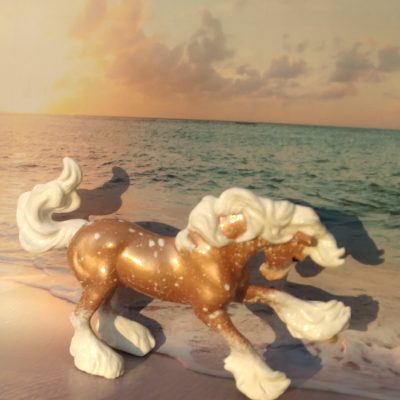 Breyer Gypsy Stablemate in Rose Gold Florentine – by Laura Forcier, Rare Horsepower Studio