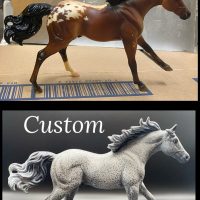 Custom Breyer - Fleabitten Grey - OOAK - American Quarter Horse Stallion - Image 9